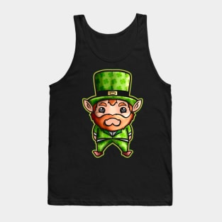 Cute Kawaii Irish Elf With Shamrock Hat For St Patricks Day Tank Top